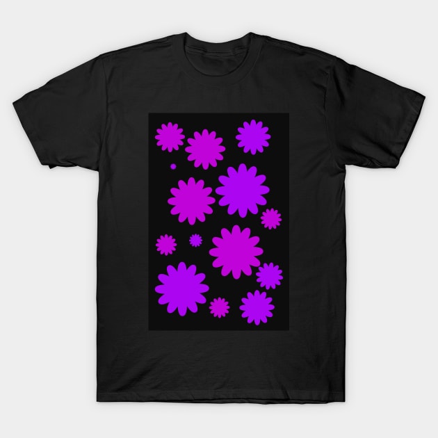 Black and purple vintage flowers T-Shirt by stupidpotato1